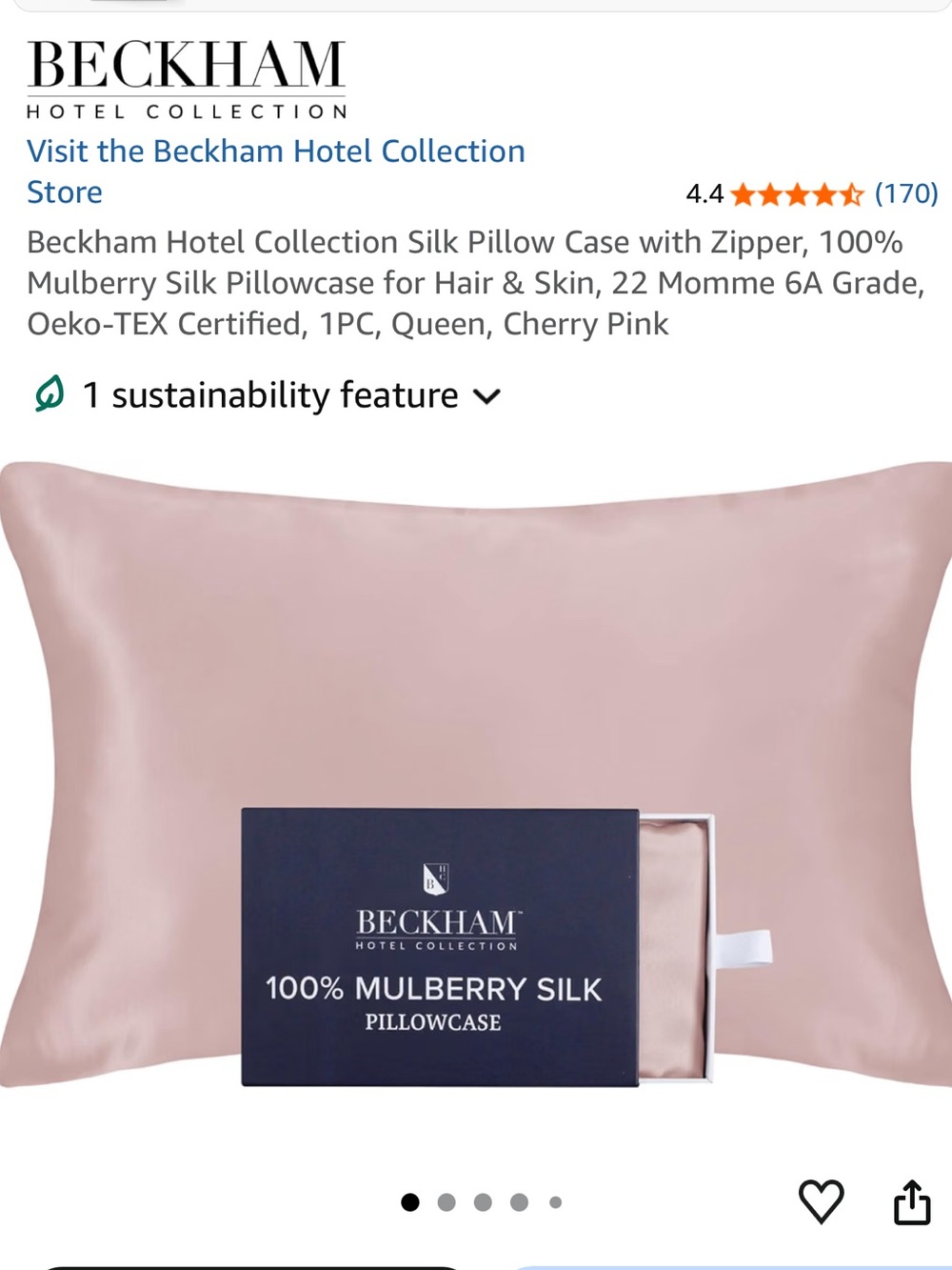 Hotel Collection Silk Pillowcase in Cherry Pink